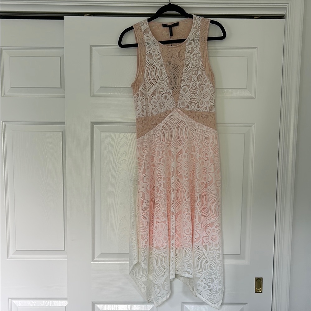 BCBGMaxAzria Pink Sundress Plunge Neckline